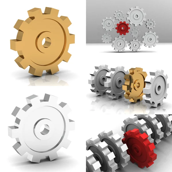 Set of various gears — Stock Photo, Image
