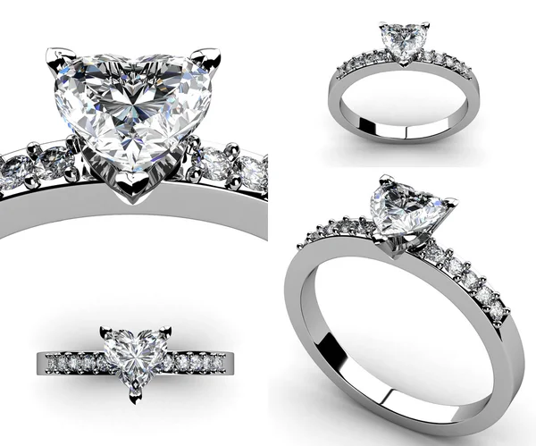 다이아몬드가 박힌 결혼반지 — 스톡 사진