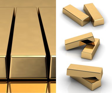 altın külçelerini yığınları