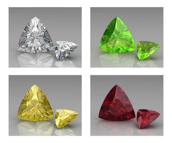 Набір кольорових дорогоцінних каменів — стокове фото