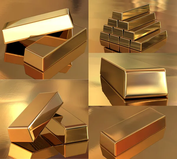 Stacks of gold bars — Stock Photo, Image