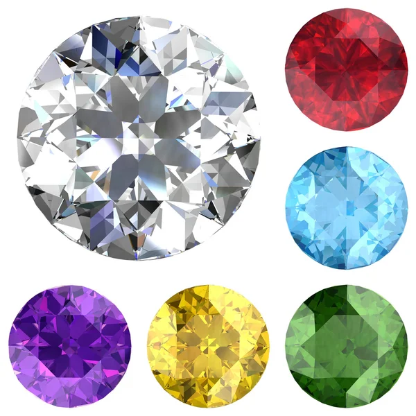 Set of colored gems — Stock Photo, Image