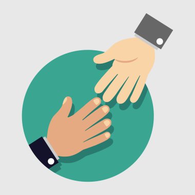 İş adamları eller için el sıkışma hazır