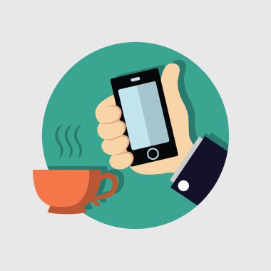 İşadamı el cep telefonu tutan