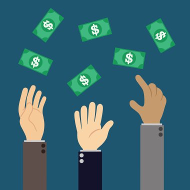 eller Doları banknot yakalamaya çalışıyor