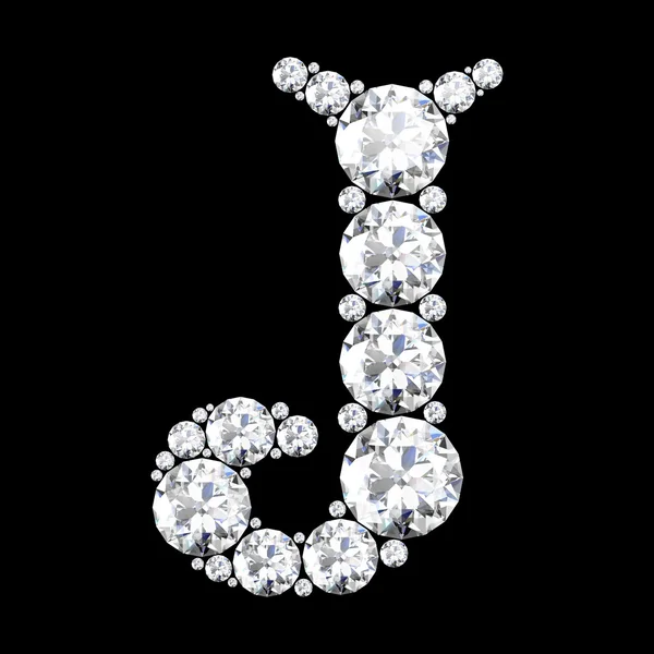 Una hermosa J impresionante engastado en diamantes — Vector de stock