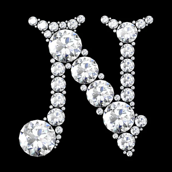 A stunning beautiful N set in diamonds — Stock Vector