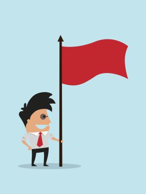 bir bayrak batan işadamı