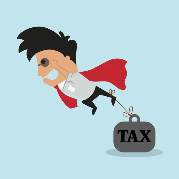 Businessman and tax burden. — Stock Vector