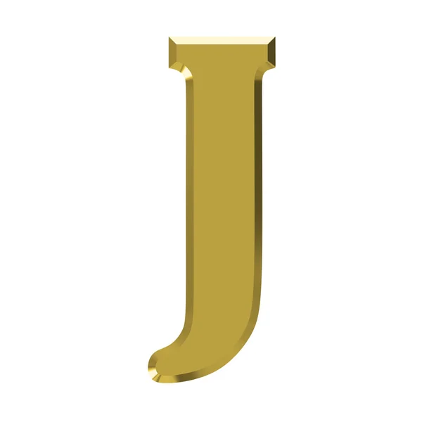 Zlatý písmeno J — Stockový vektor