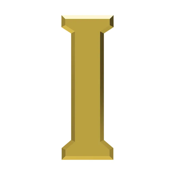 Golden I lettre — Image vectorielle