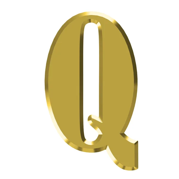 Gouden Q brief — Stockvector