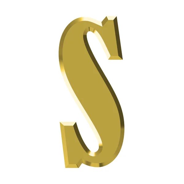 Golden S letter — Stock Vector