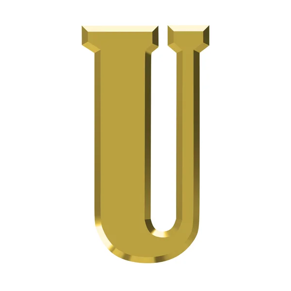 Goldener Buchstabe u — Stockvektor