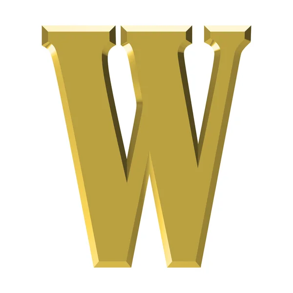 Золотий лист W — стоковий вектор