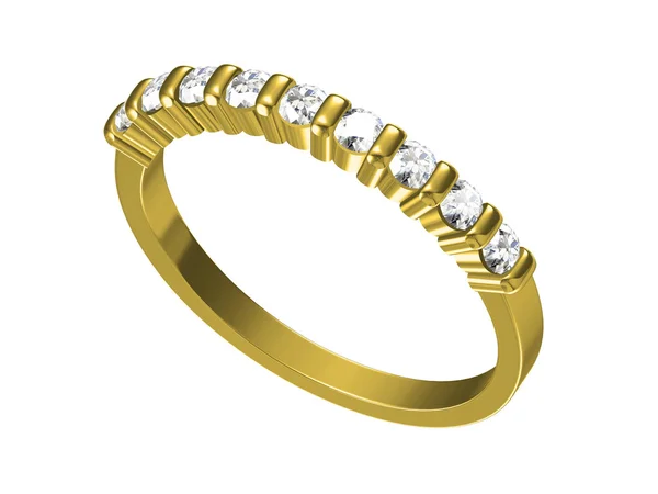 Anéis de casamento de diamante no backgroun branco — Fotografia de Stock