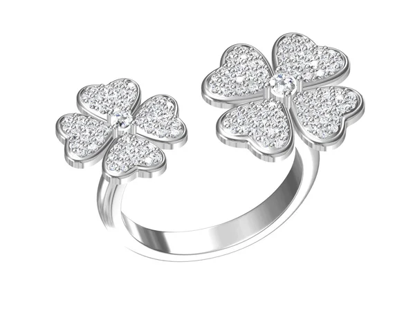 Diamond wedding rings on white backgroun — Stock Photo, Image