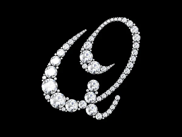 Ein atemberaubend schönes "q", eingefasst in Diamanten. v6 — Stockfoto