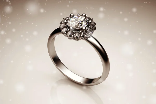 A szépség esküvői gyűrű (nagy felbontású 3D-s kép) — Stock Fotó