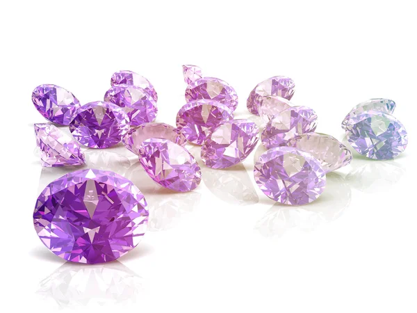 白色背景上的紫水晶 — 图库照片