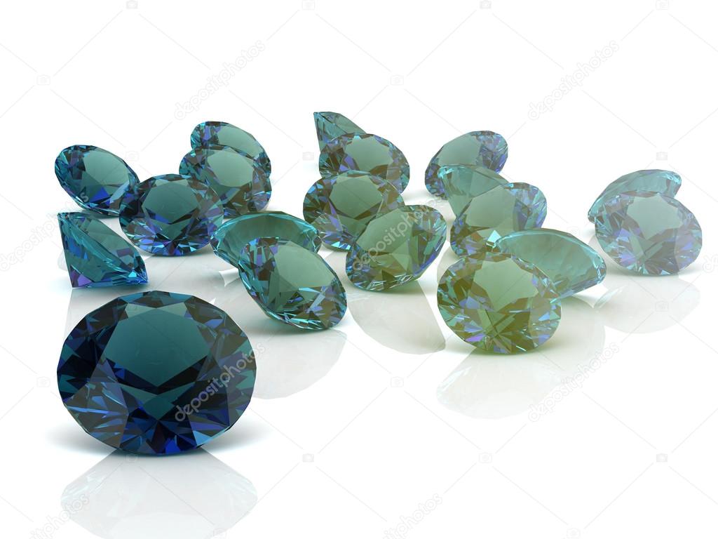 alexandrite on white background. High quality 3d render