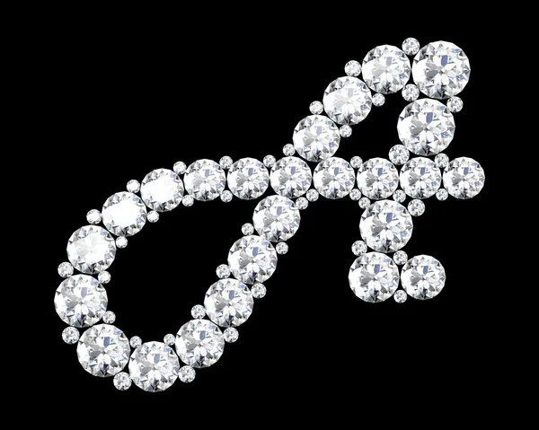 Ein atemberaubend schönes "a" in Diamanten gefasst. v. 9 — Stockfoto