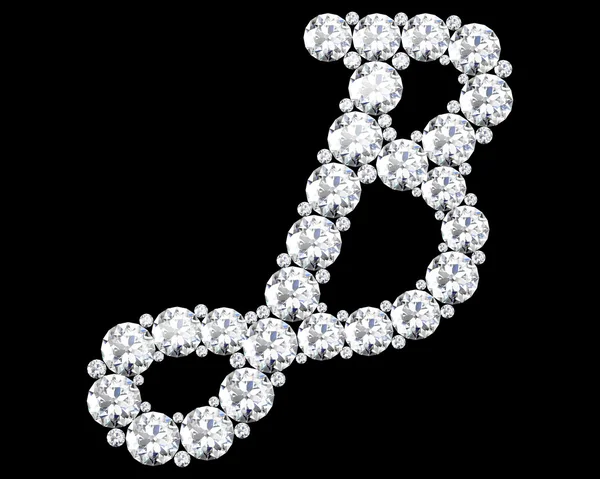 Um lindo "B" deslumbrante cravejado de diamantes. V. 9 — Fotografia de Stock