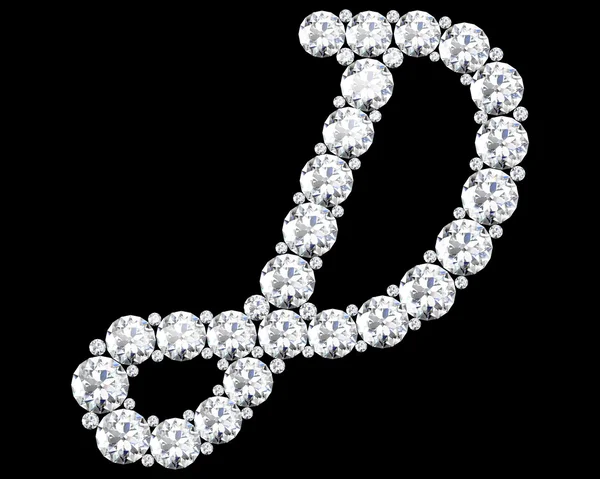 Um lindo "D" deslumbrante cravejado de diamantes. V. 9 — Fotografia de Stock