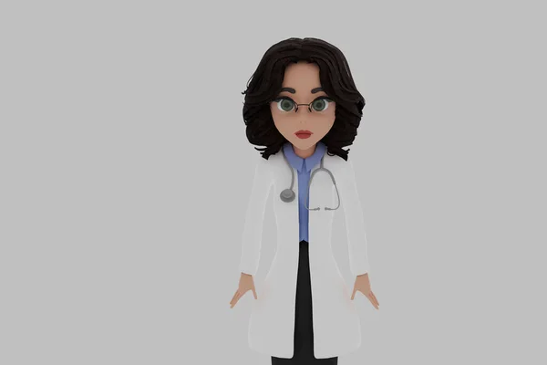 3d model of a female doctor on a white background. — Stock Photo, Image