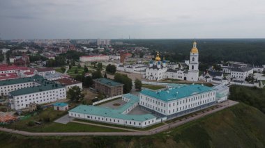 04.10.2021 Rusya, Tobolsk: Tobolsk Kremlin 'in üst görünümü