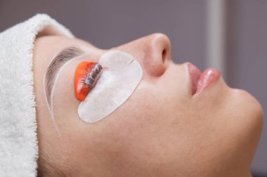 Profesyonelce katlama, kirpik boyama ve kaş boyama süreci.