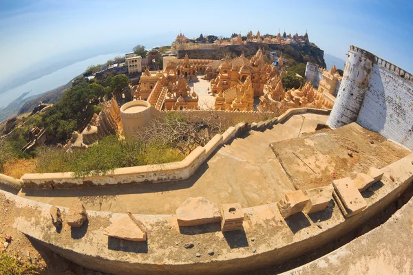 Templos de Jain en la cima de la colina de Shatrunjaya — Foto de Stock