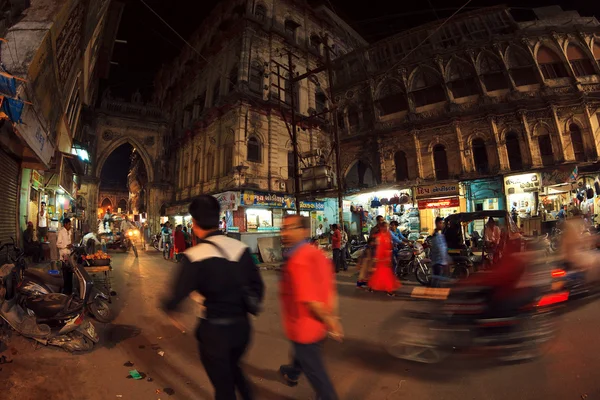 Cena de rua noturna em Junagadh — Fotografia de Stock