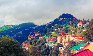 Shimla 'nın manzarası. Himachal, Hindistan