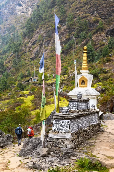 Trekking nella valle di Dudh Kosi — Foto Stock