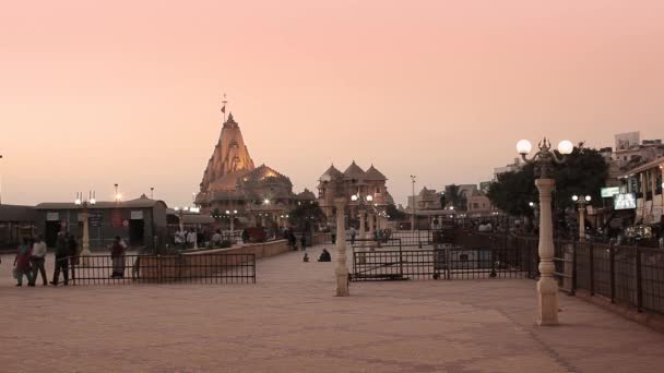 Somnath Temple at sunset — Stock Video