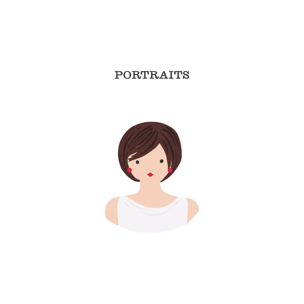 Portrait fantaisiste dessiné à la main pour cartes d'appel, profils d'entreprise ou de blog — Image vectorielle