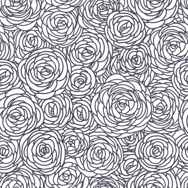 vektör vintage sorunsuz çiçek desenli elle çizilmiş güller ile ilham.