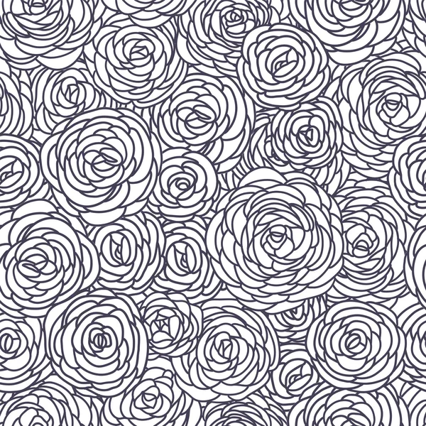 Vektorové vinobraní inspiroval bezešvé květinový vzor s ručně kreslenou růže — Stockový vektor