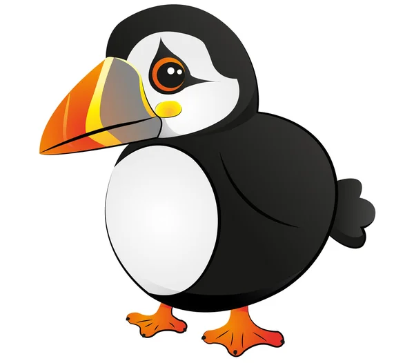 Comic puffin illustration — Stock Vector