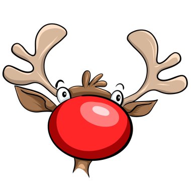 Büyük kırmızı burunlu ren geyiği.