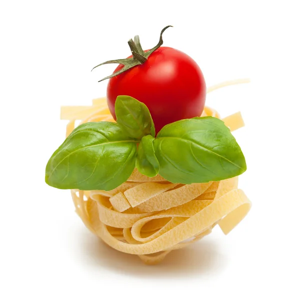 Pasta, basilico e pomodoro — Foto Stock