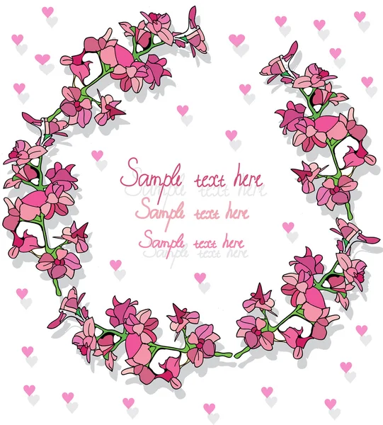 Wreath with hearts — Stock Vector