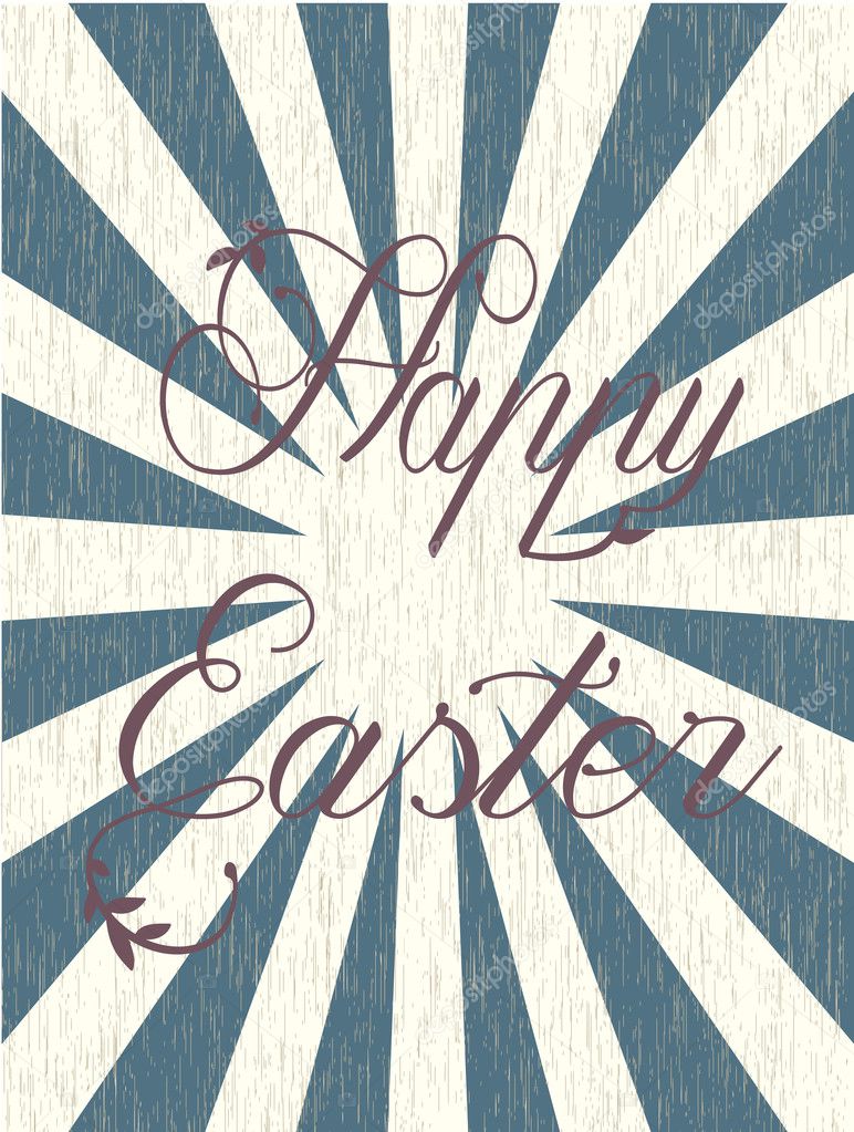 Stylized abstract background with rays and the words happy Easter