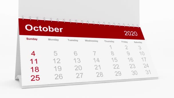 カレンダーリマインダー4 11月3日のページと手書きの円を反転させた机のカレンダーのアニメーション 投票への注意 — ストック動画