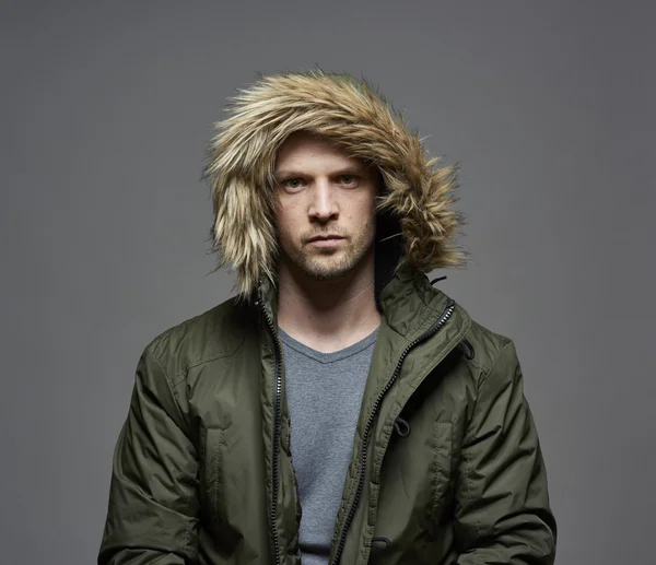 Man wearing winter coat — Stock Photo, Image