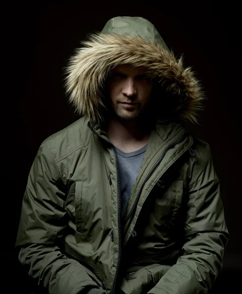 Man wearing winter coat — Stock Photo, Image
