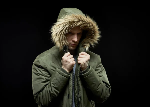 Man wearing winter coat — Stock Photo, Image