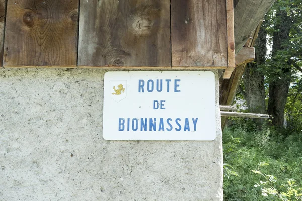 Route de Bionnassay sign — Stock Photo, Image