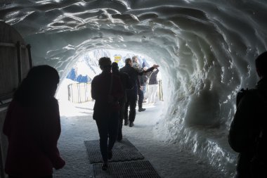 Aiguille du Midi ice tunnel clipart
